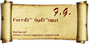 Forró Gyöngyi névjegykártya