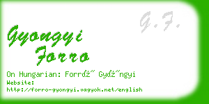 gyongyi forro business card