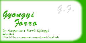 gyongyi forro business card
